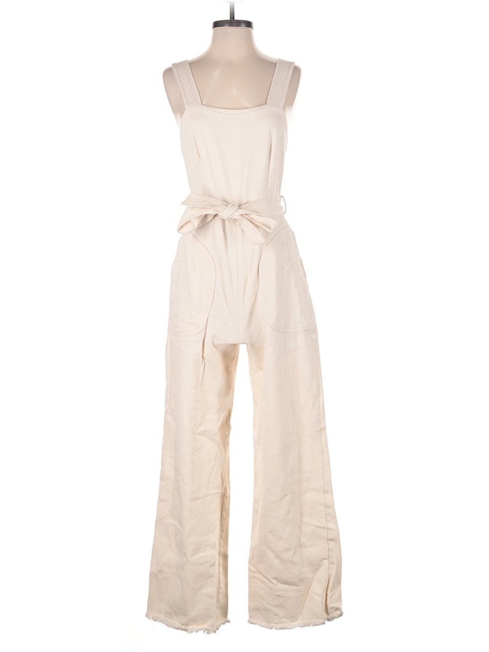Sage The Label Assured Cross Back Jumpsuit Ivory NWT Small Wide Leg